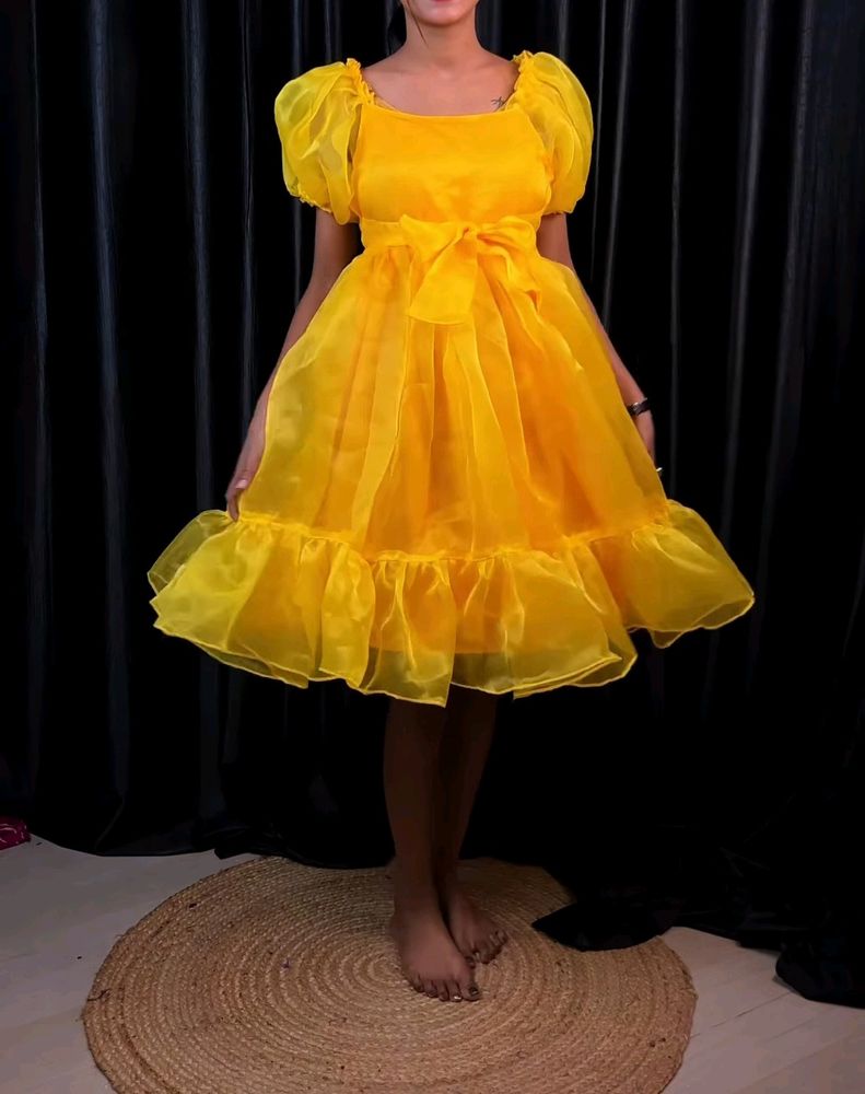 Organza Bright Yellow One Piece