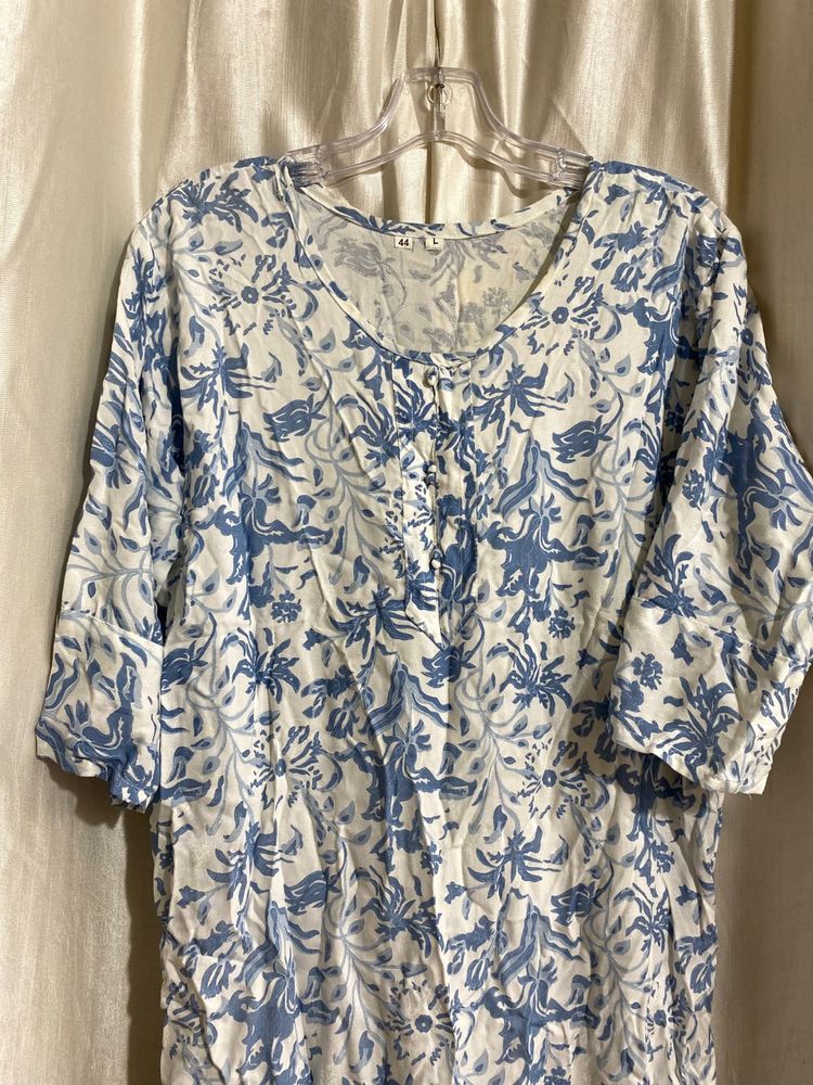 Blue Floral Kurta