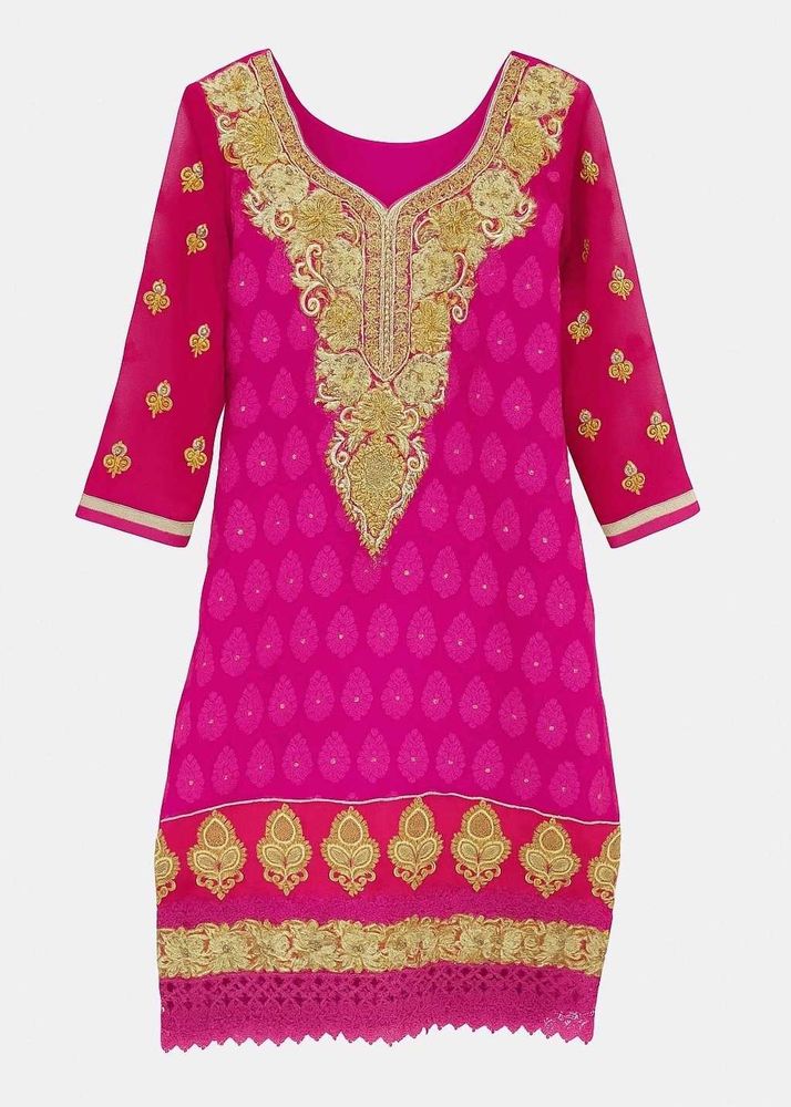 Pink Embroidered Suit Salwar Kameez With Dupatta