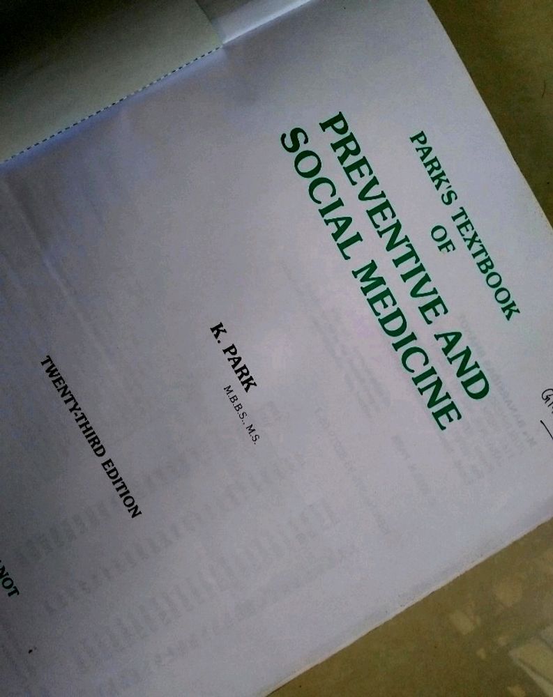 Park&#39;s Textbook Of Preventive And Social Medicine, 23rd Edition