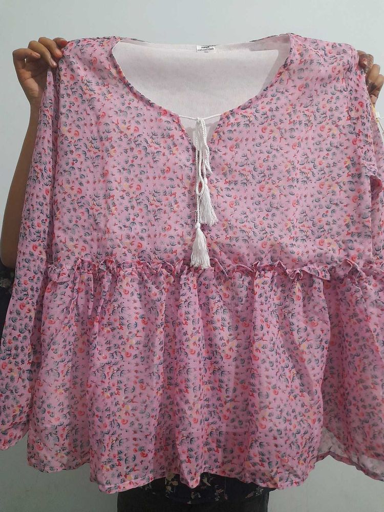 Floral Print Pink Top
