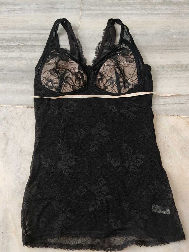 Lace Cami Top - Elegant Black