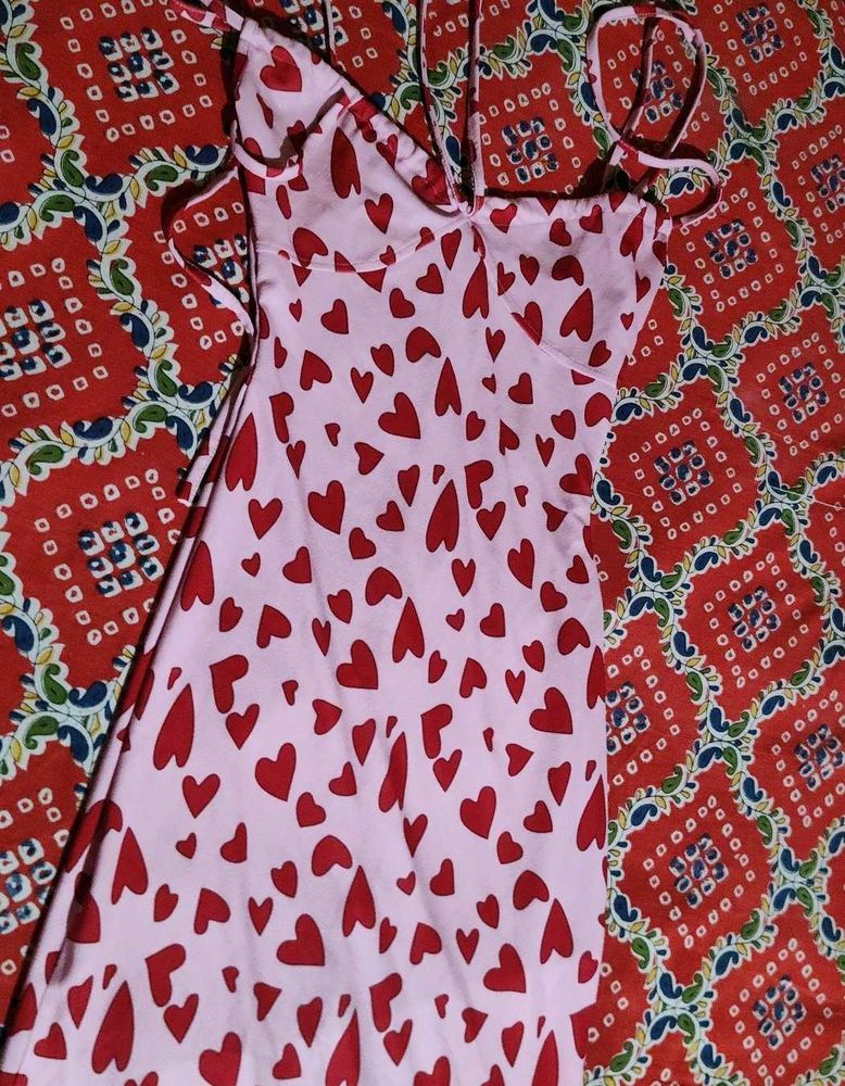 Heart Print Slip Dress