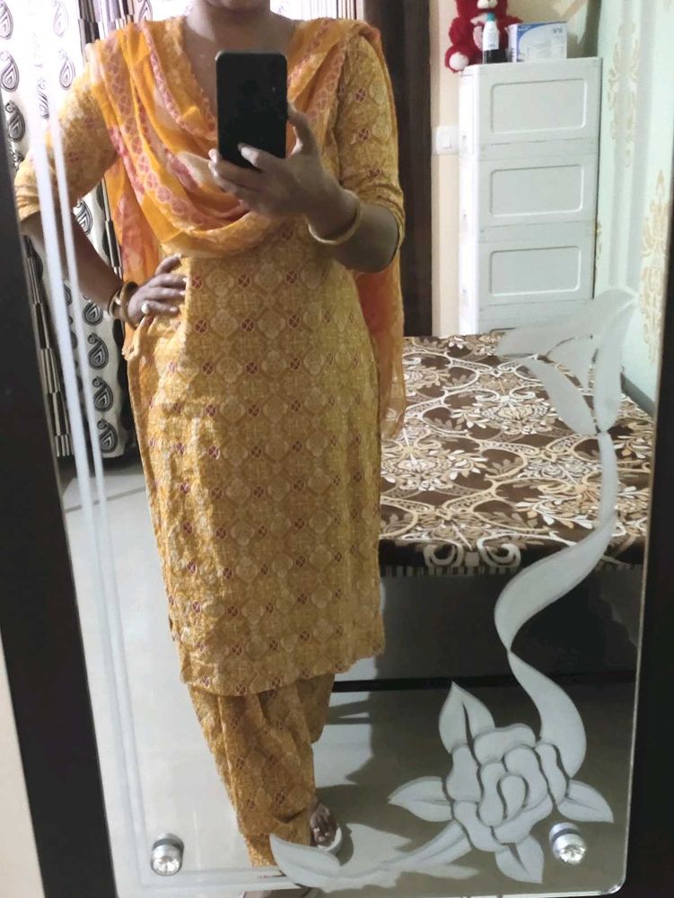 yellow patiyala salwar suit