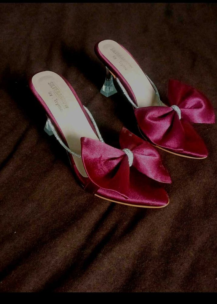 COMBO OF 2 BRAND NEW DESIGNER BOW HEELS &amp; FLATS