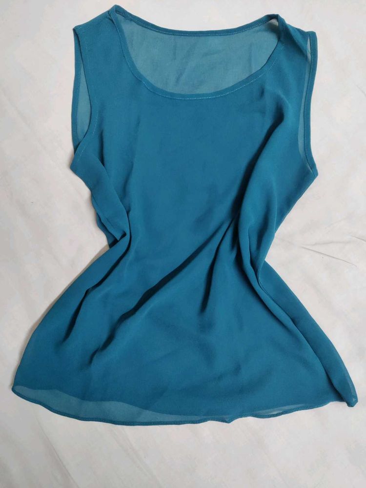 Teal Sheer Top