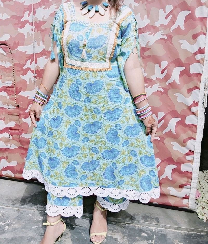 Cotton Frock Wid Plazo