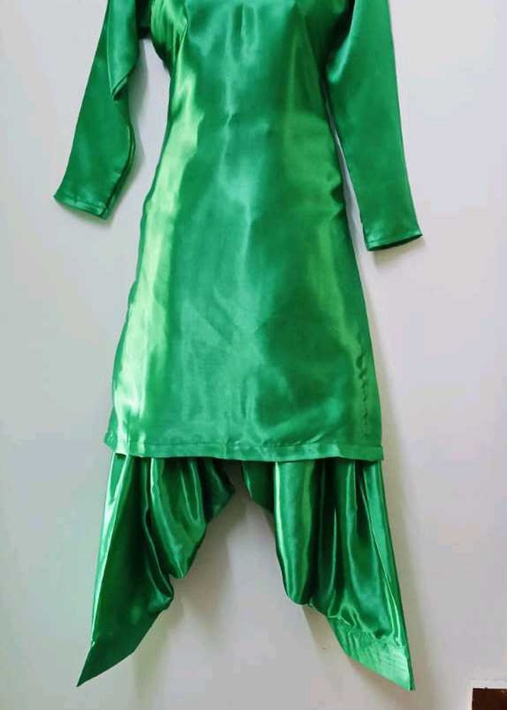 Green Satin Suit Salwar