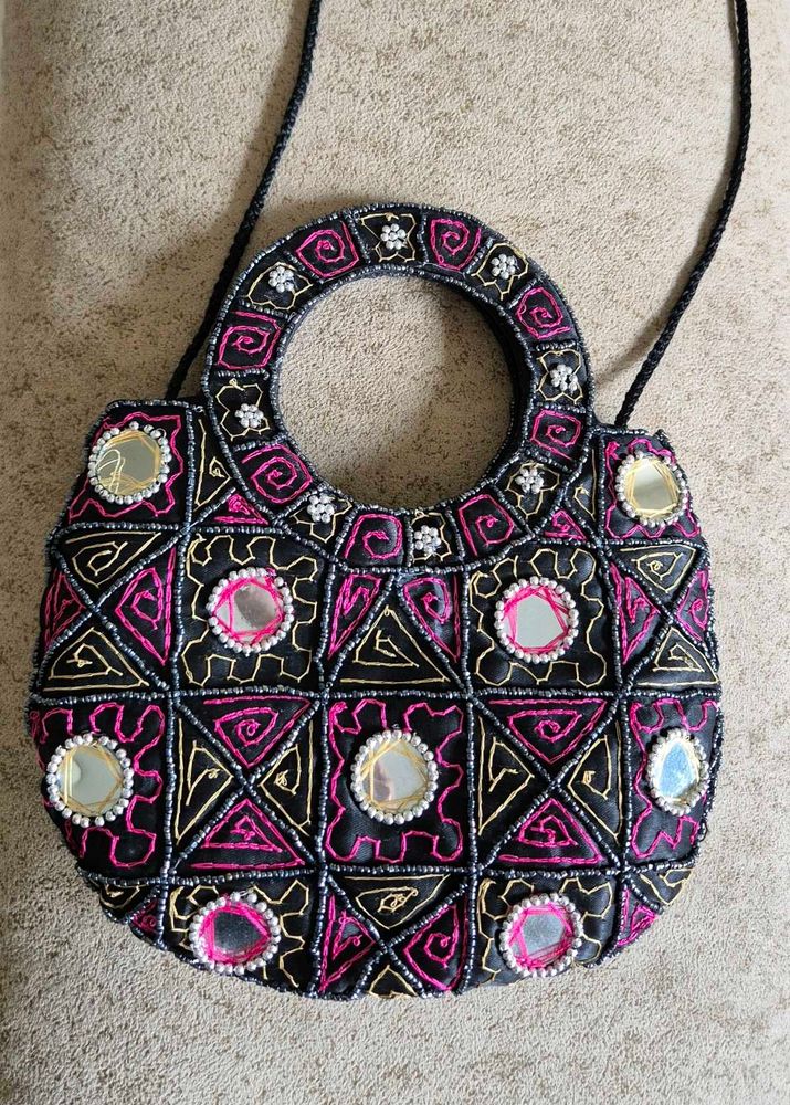 Beautiful Mirror Work Bag