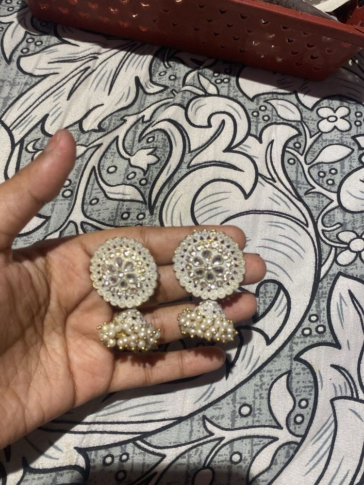 Pearl Jhumka Earrings
