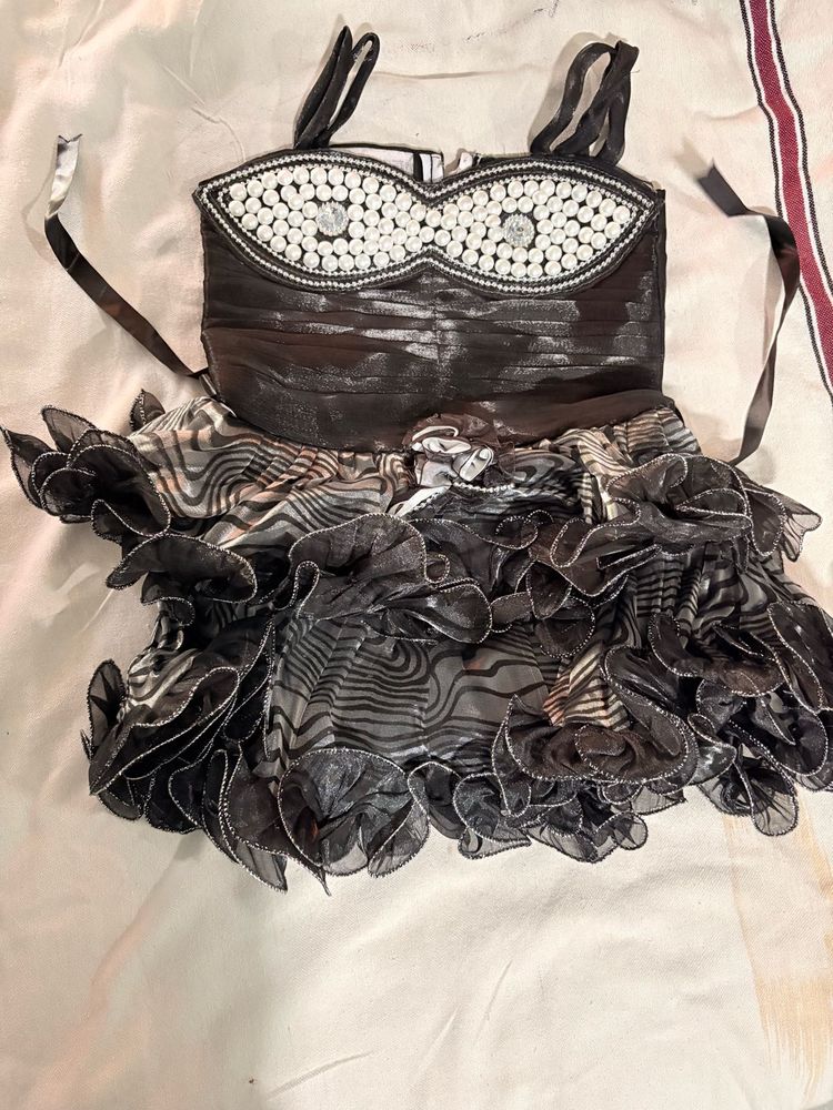 Unique Beaded &amp; Ruffled Party Top