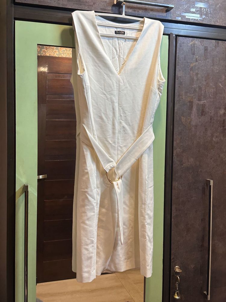Massimo Dutti Elegant White Dress