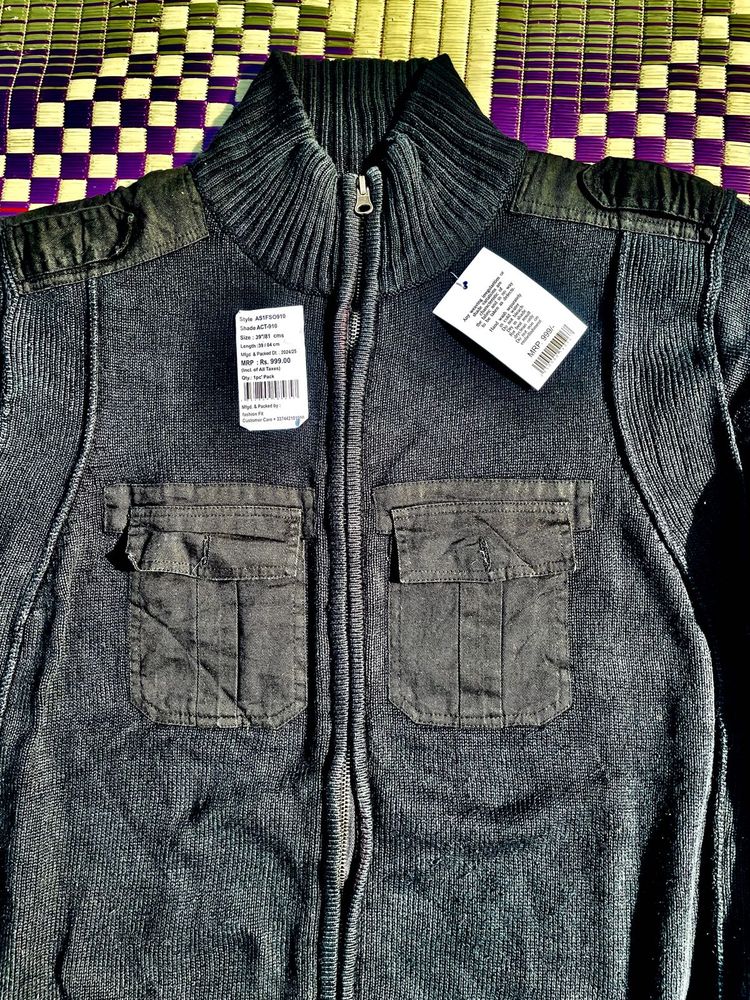 Stylish Knit Zip-Up Jacket