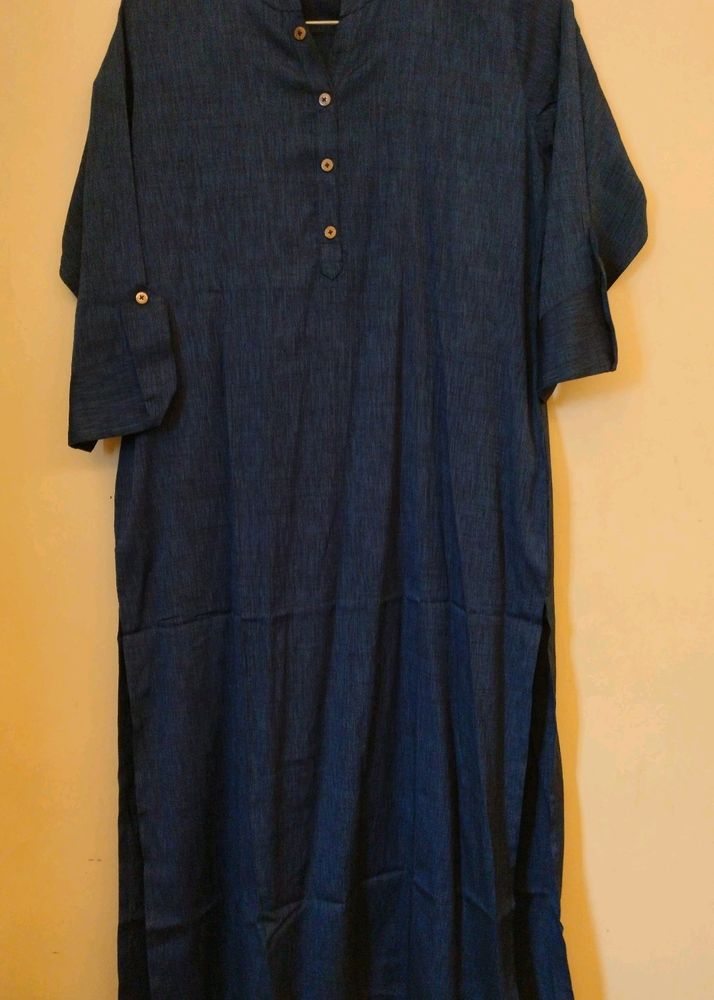Navy Blue Pathani Kurti