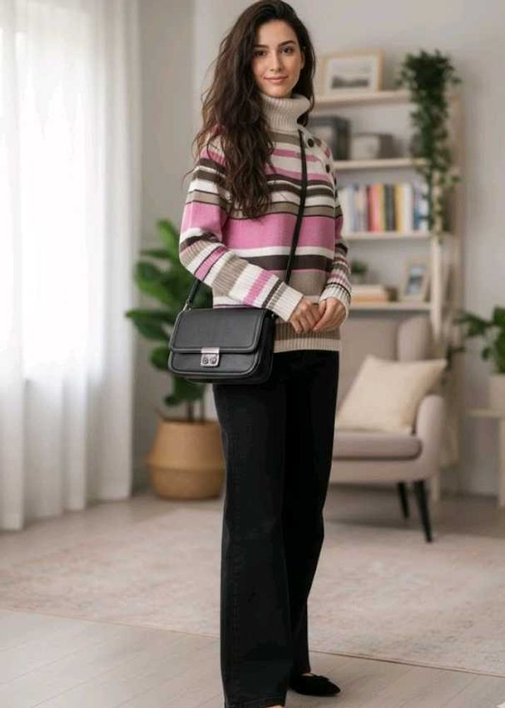 turtleneck knit top for women