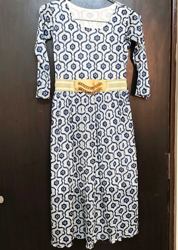 Patterned Midi Dress