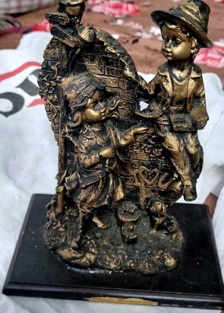 Vintage Boy and Girl Sculpture
