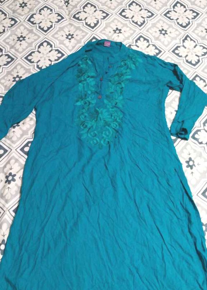 Embroidered Teal Tunic