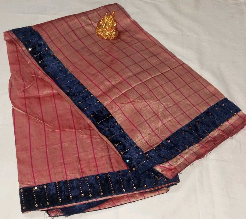 Velvet border stone Work Sarees🥰🥰
