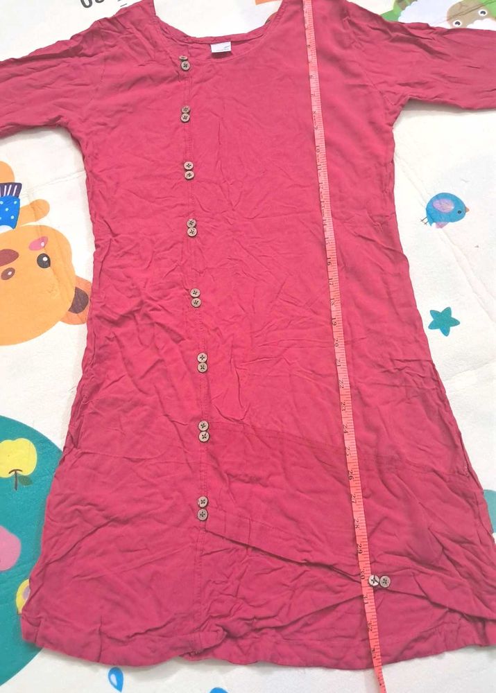 Cotton  Kurti  Dark Pink Color.