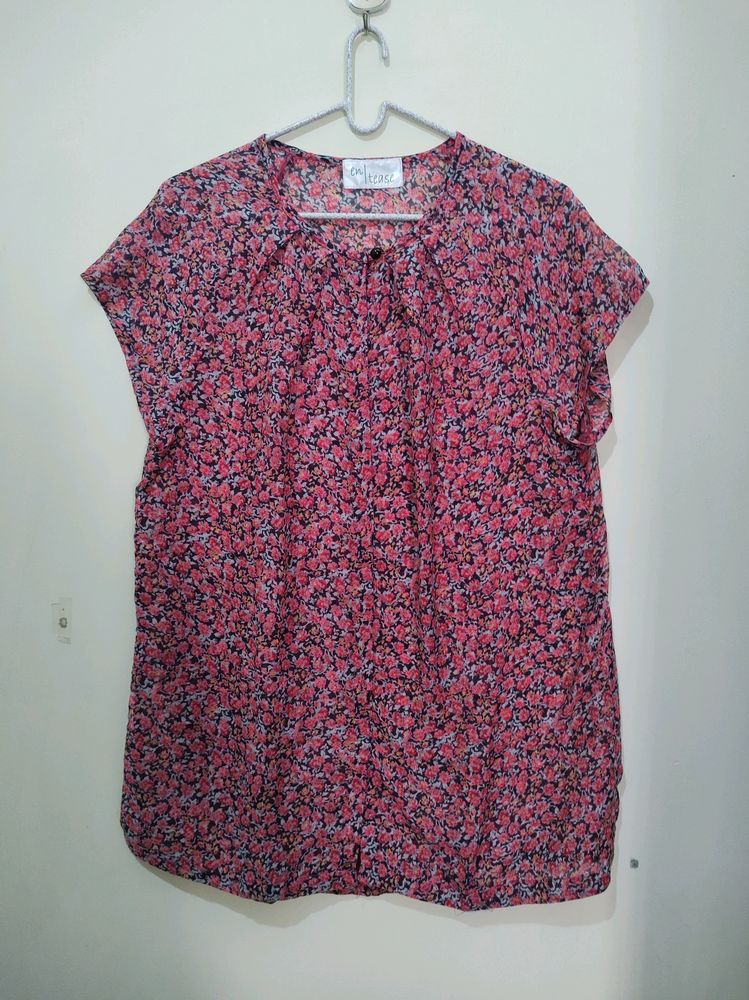 Entease Floral Print Top