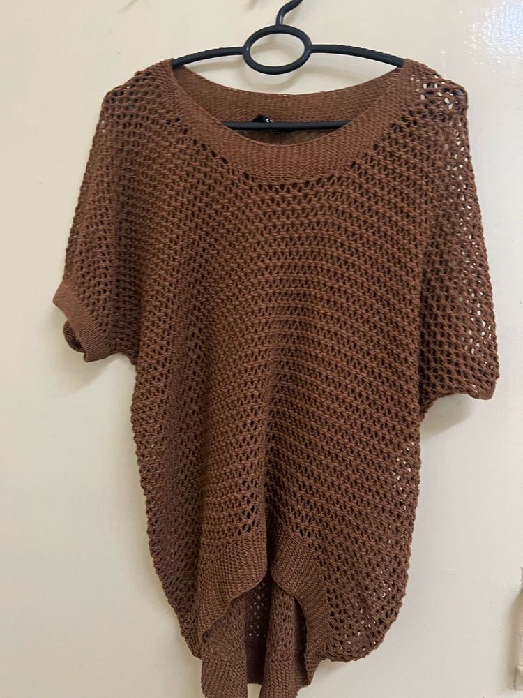 Brown Knit Top