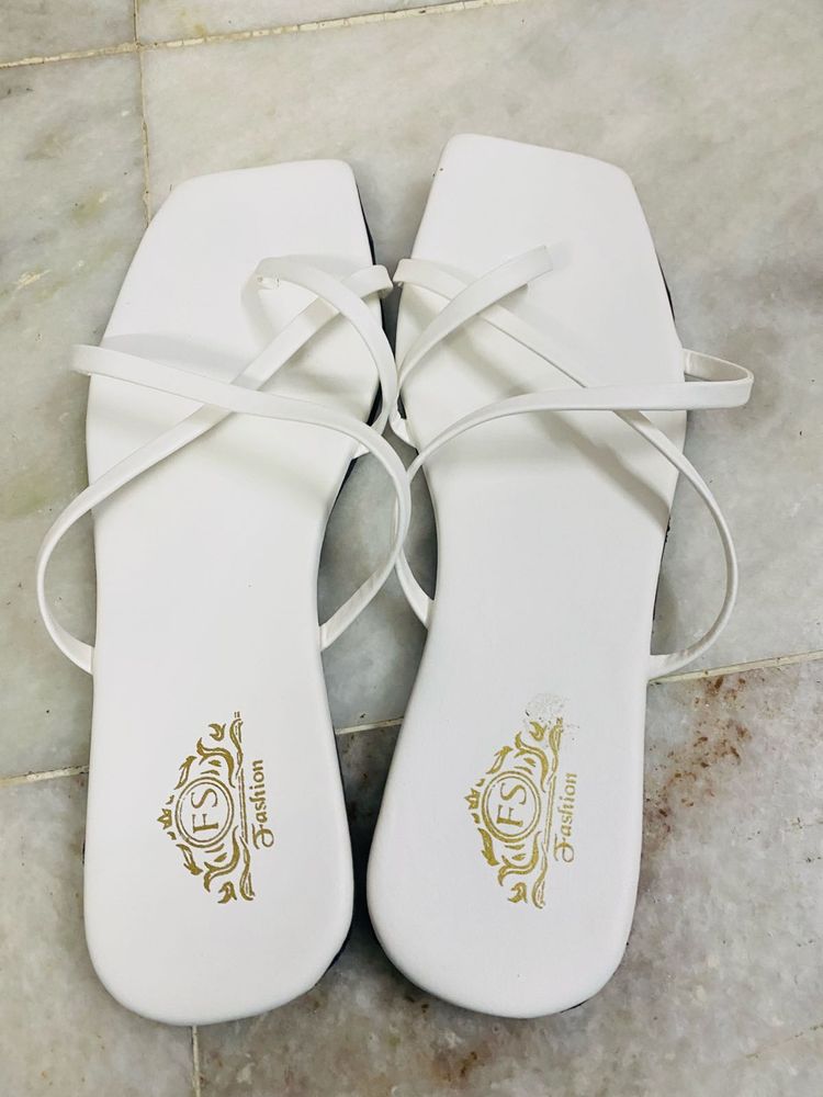 Flats Sandal White Unused IND-7