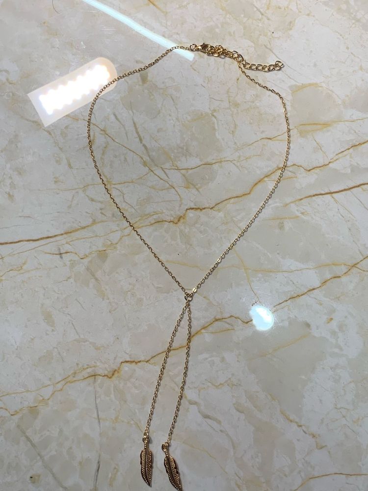 Gold Feather Necklace