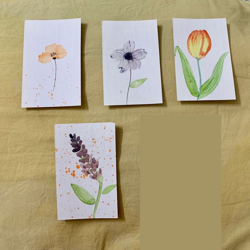 Floral Watercolor Bookmarks Handmade