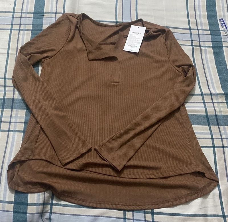 Brown Long Sleeve Top
