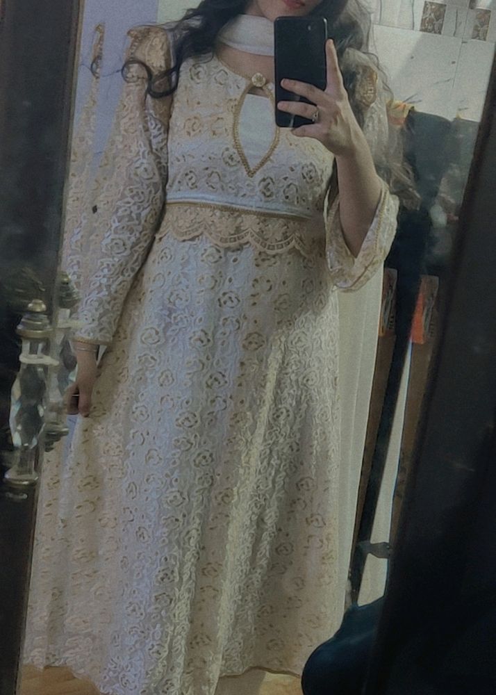 Indian White Anarkali