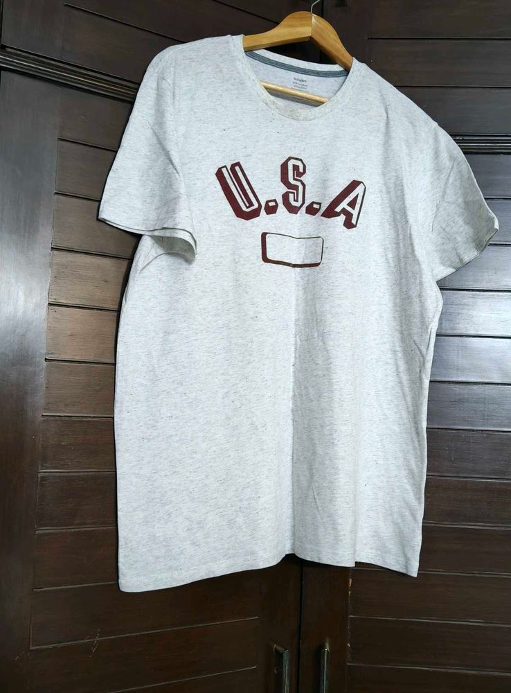 Old Navy Men Grey Cotton Oversized Tshirt