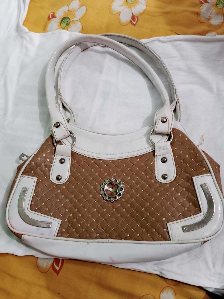 Brown Quilted Handbag