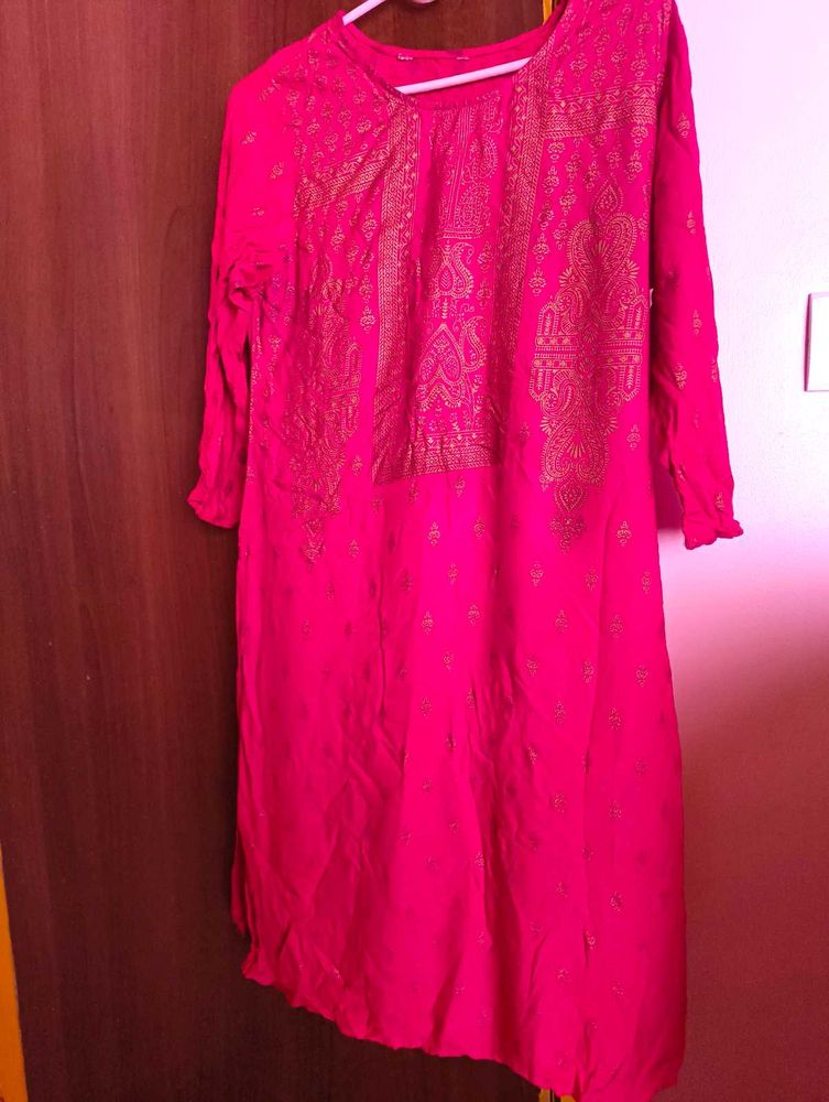 Pink Rayon Kurta