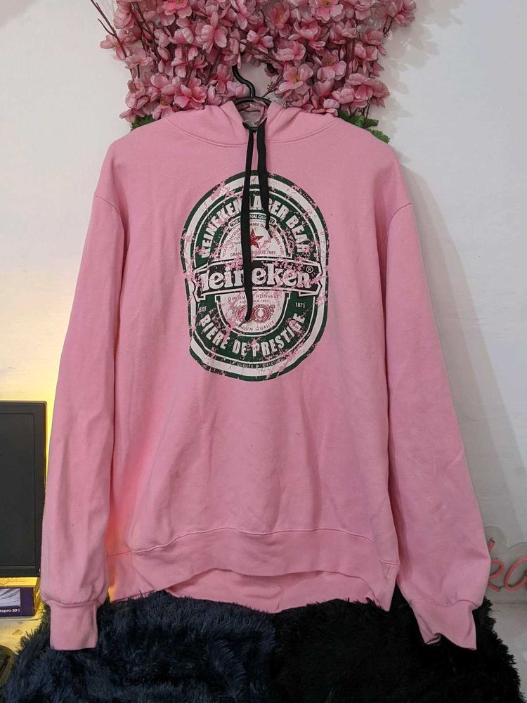 Oversized Pink Colour Hoodie