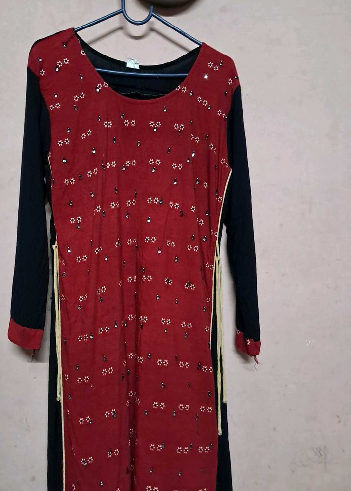 Kurti Red Black