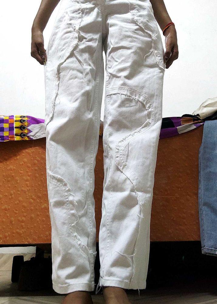 White Distressed Jeans