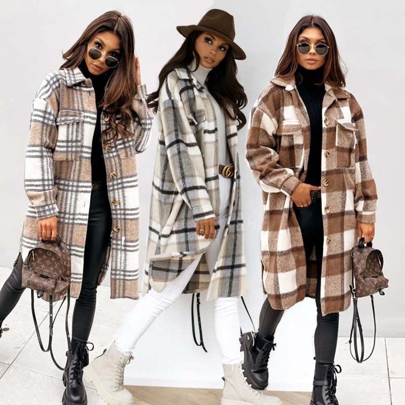 Plaid Woollen Shirt Jacket