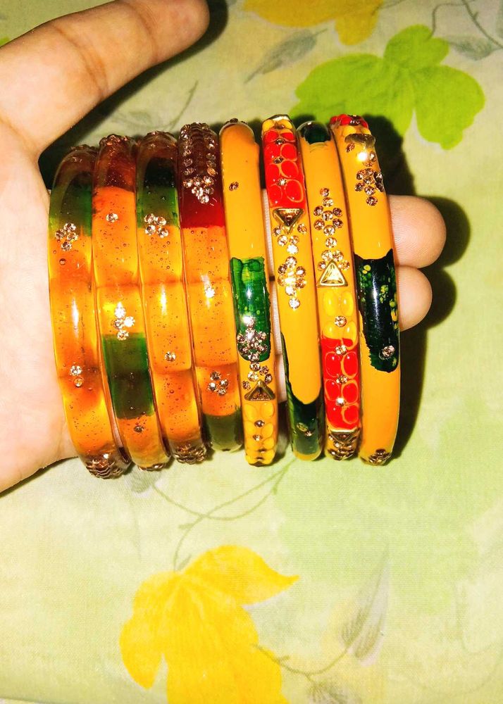 Asthetic Colorful Indian Bangles💛🧡