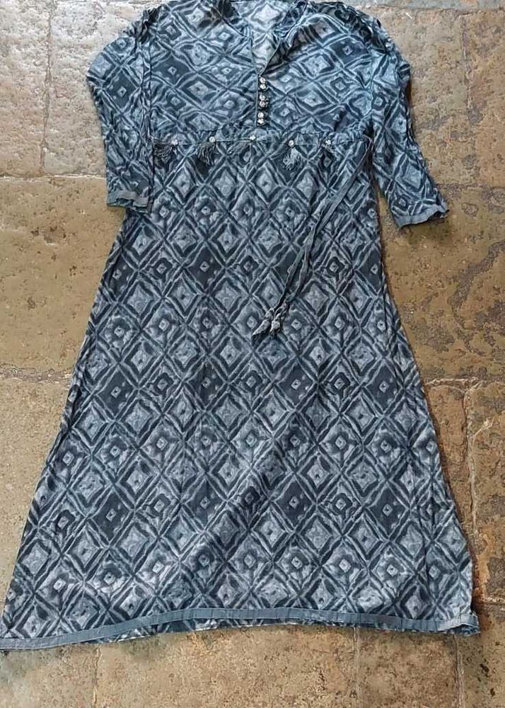 Grey Patterned kurti