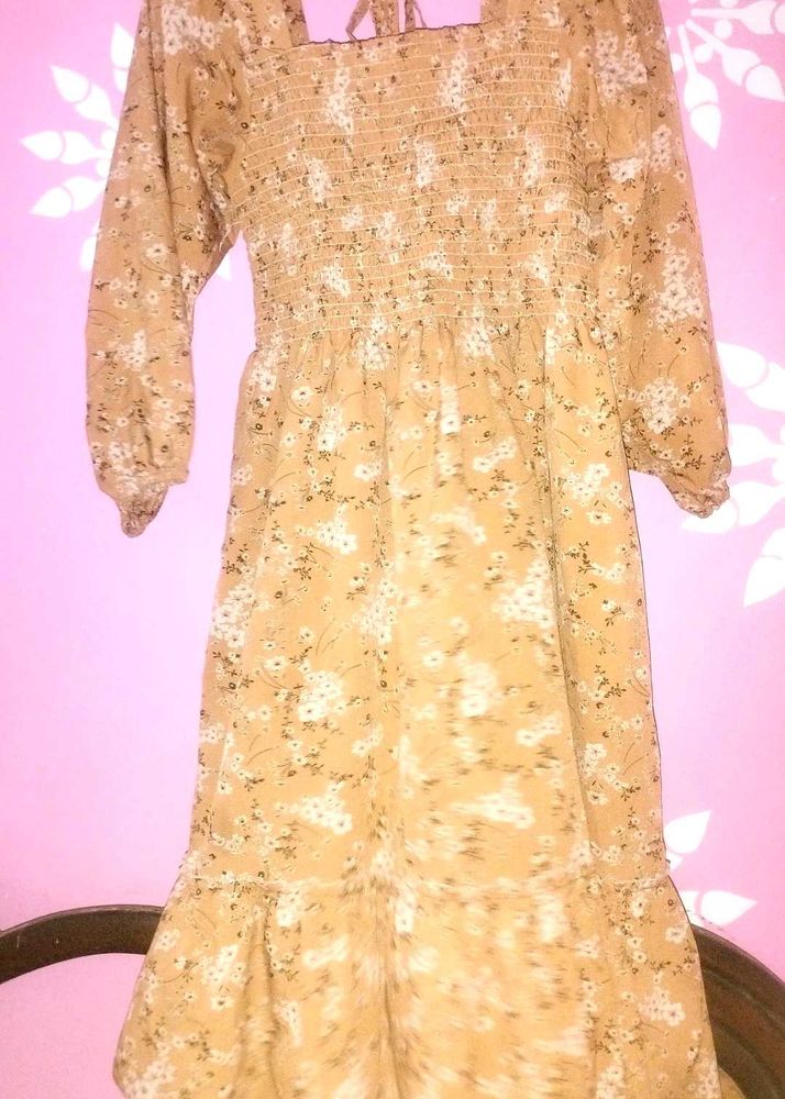 Floral Smocked Midi Dress