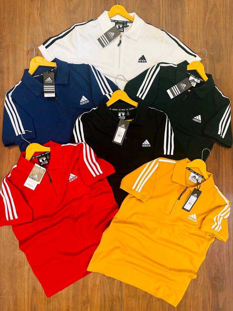 Adidas Striped Polo Shirts