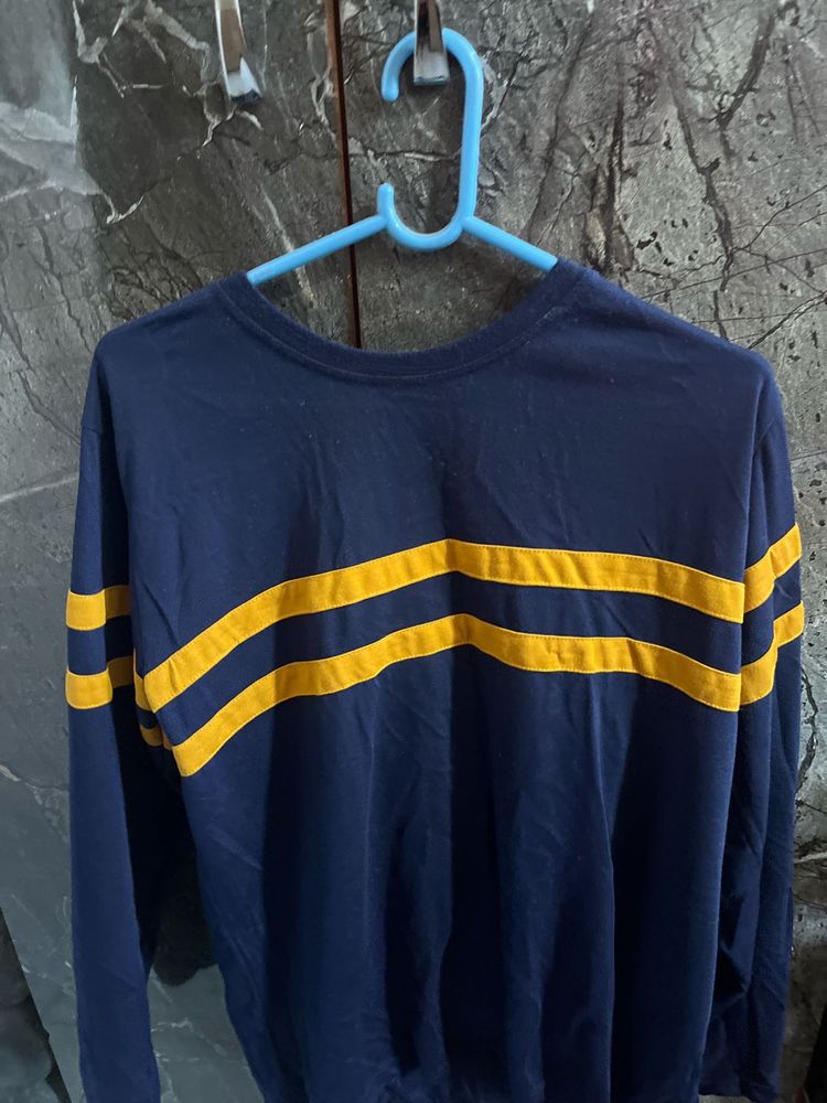 Navy Blur Full Sleeve Tshirt