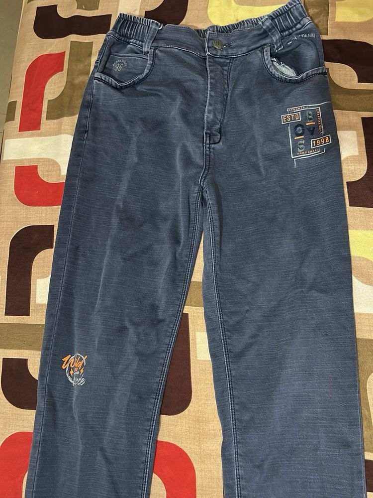 Boys&#39; Blue Graphic Denim Jeans