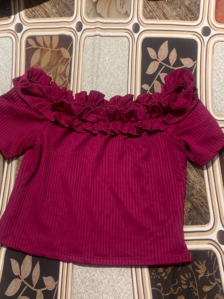 Ruffled Off-Shoulder Top