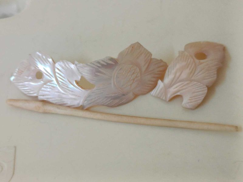 vintage comboFloral Hair Stick from elephant teeth