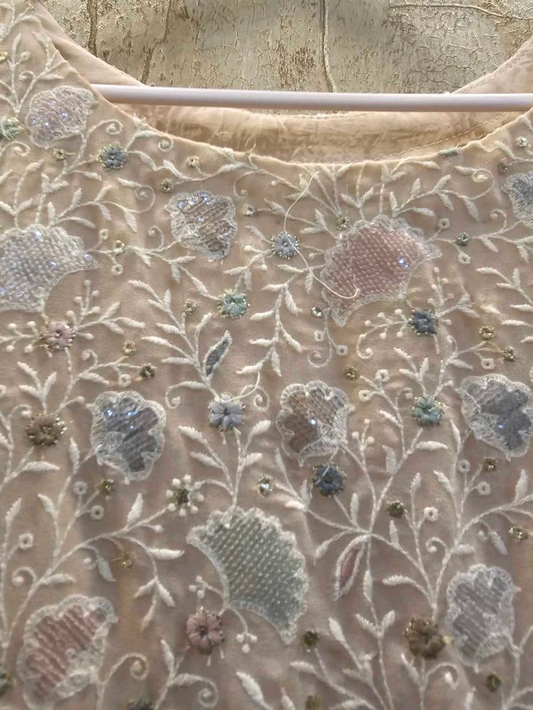 Chikankari Kurta with Embellished Work &amp; Churidar
