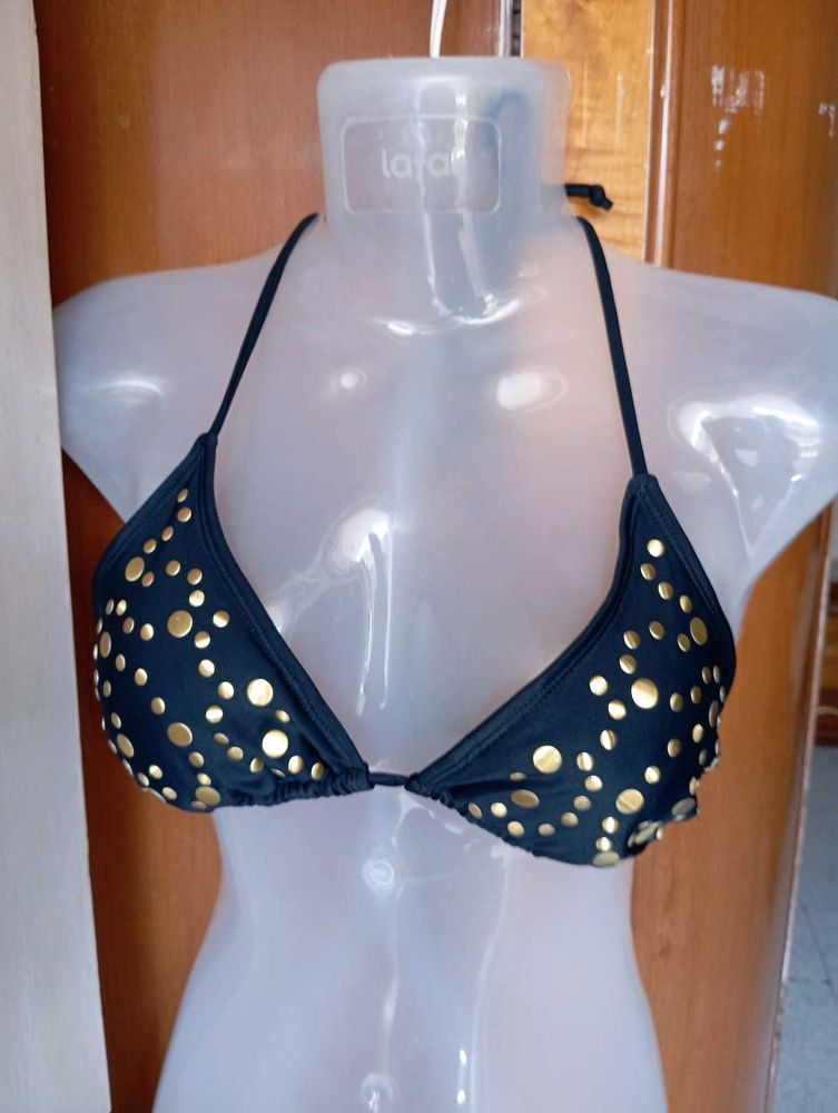 Black &amp; Gold Bikini Top