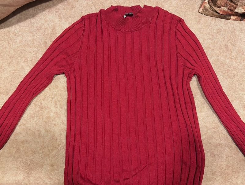 Red Knit Turtleneck