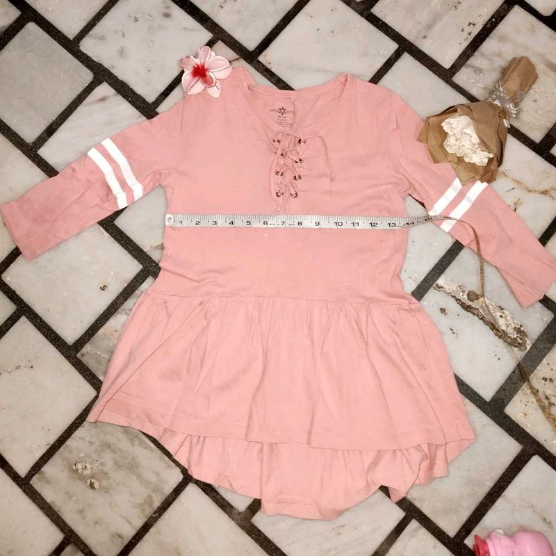 Pink Long Sleeve Tunic Top